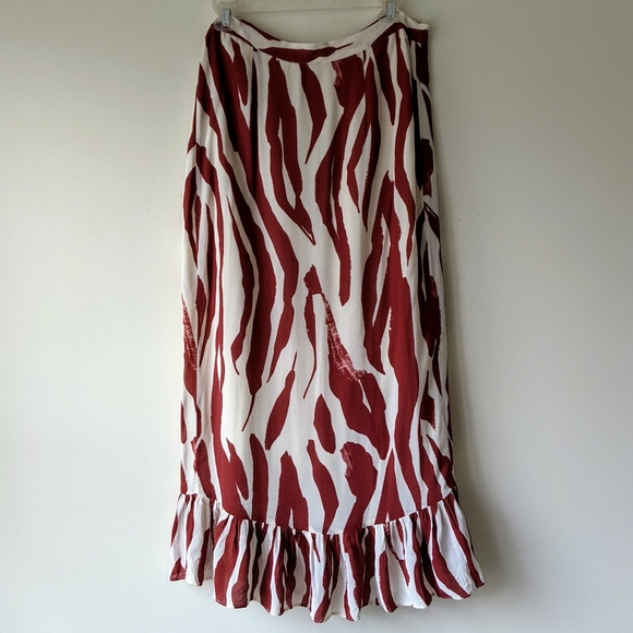 ANINE BING 'Lucky' Zebra Print Ruffled Wrap Skirt L NWT - Picture 13 of 15